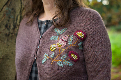 Embroidery on knits birdie