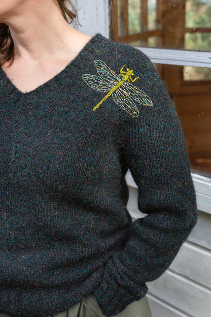 Embroidery on knits dragonfly